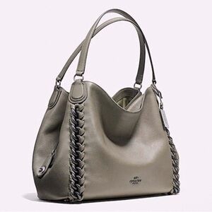 EUC Coach Edie Turnlock Bag With Large Gunmetal Whipstitch MSRP: $695.00